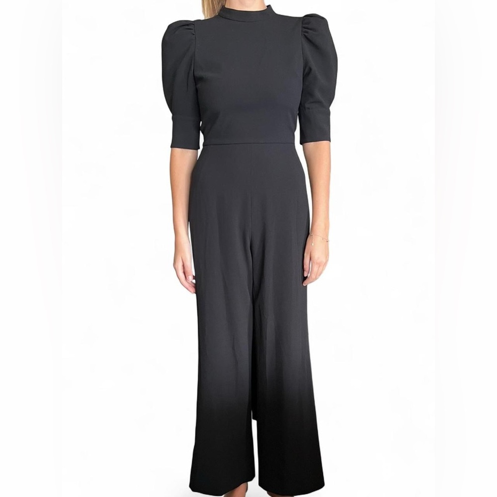 Alice + Olivia Black Puff Sleeve Jumpsuit | Size 0 | Event-Ready & Elegant